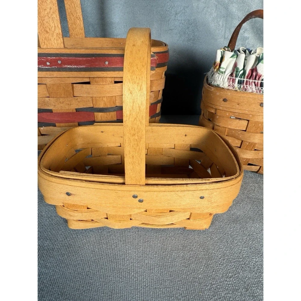 Longaberger Signed Dated  1994-96 -98 Chive Americana Basket Lot‎ of 3